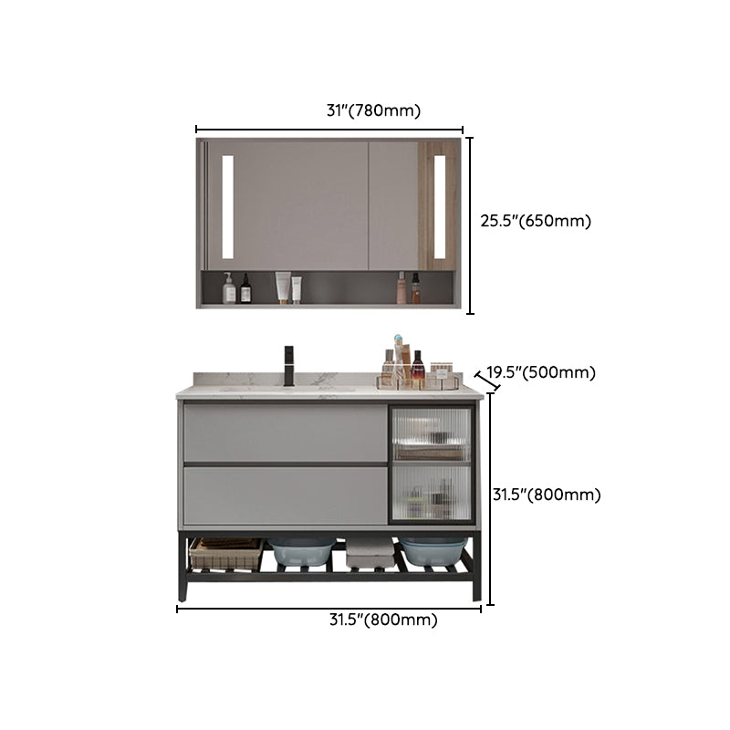 Bathroom Vanity Set Drawers Storage Shelf Ceramic Sink Vanity Set Clearhalo 'Bathroom Remodel & Bathroom Fixtures' 'Bathroom Vanities' 'bathroom_vanities' 'Home Improvement' 'home_improvement' 'home_improvement_bathroom_vanities' 7492189