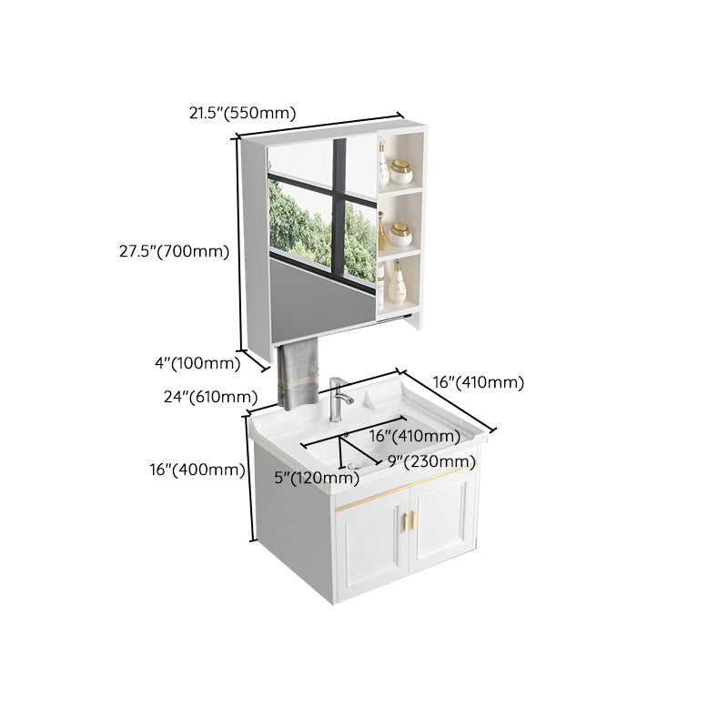 Glam White Sink Vanity Wooden Single Sink Vanity Set for Bathroom Clearhalo 'Bathroom Remodel & Bathroom Fixtures' 'Bathroom Vanities' 'bathroom_vanities' 'Home Improvement' 'home_improvement' 'home_improvement_bathroom_vanities' 7492307