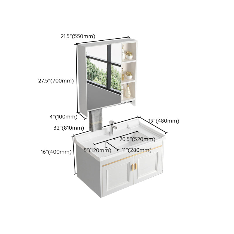 Glam White Sink Vanity Wooden Single Sink Vanity Set for Bathroom Clearhalo 'Bathroom Remodel & Bathroom Fixtures' 'Bathroom Vanities' 'bathroom_vanities' 'Home Improvement' 'home_improvement' 'home_improvement_bathroom_vanities' 7492309