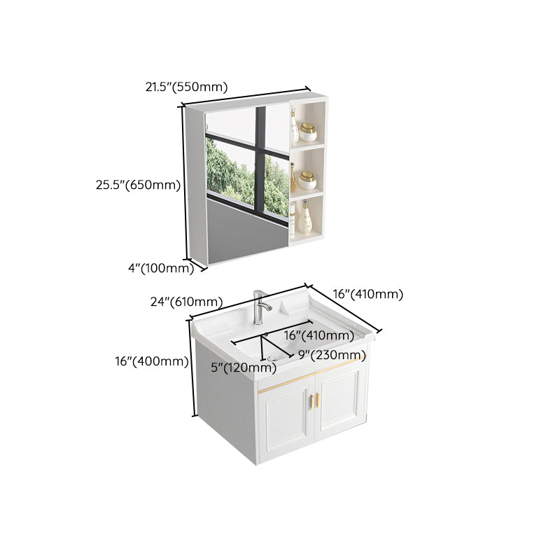Glam White Sink Vanity Wooden Single Sink Vanity Set for Bathroom Clearhalo 'Bathroom Remodel & Bathroom Fixtures' 'Bathroom Vanities' 'bathroom_vanities' 'Home Improvement' 'home_improvement' 'home_improvement_bathroom_vanities' 7492314