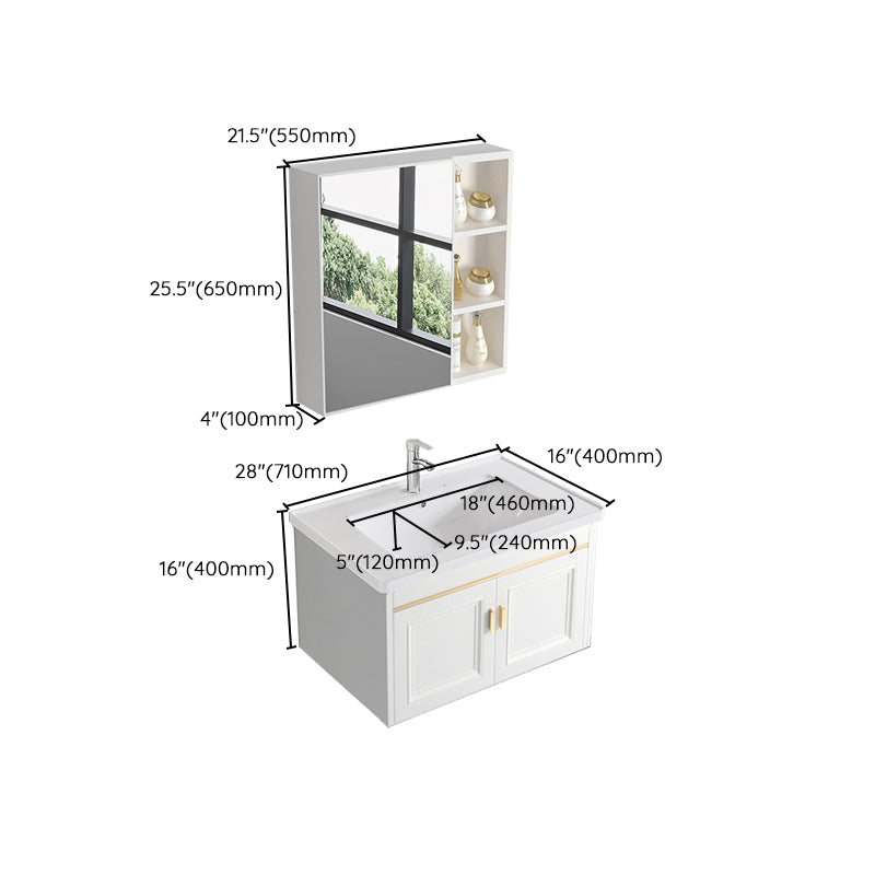 Glam White Sink Vanity Wooden Single Sink Vanity Set for Bathroom Clearhalo 'Bathroom Remodel & Bathroom Fixtures' 'Bathroom Vanities' 'bathroom_vanities' 'Home Improvement' 'home_improvement' 'home_improvement_bathroom_vanities' 7492317