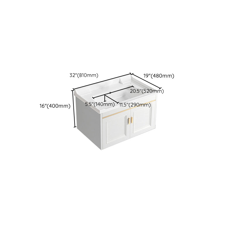 Glam White Sink Vanity Wooden Single Sink Vanity Set for Bathroom Clearhalo 'Bathroom Remodel & Bathroom Fixtures' 'Bathroom Vanities' 'bathroom_vanities' 'Home Improvement' 'home_improvement' 'home_improvement_bathroom_vanities' 7492324