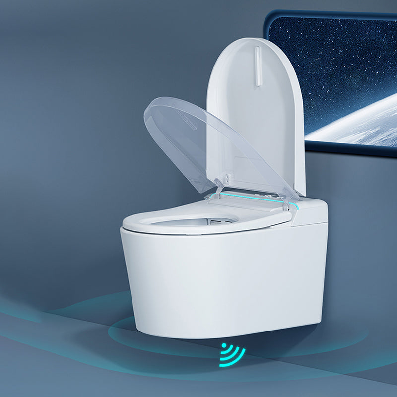 Scandinavian Wall Hung Toilet Set Elongated Bowl Shape in White Clearhalo 'Bathroom Remodel & Bathroom Fixtures' 'Bidets' 'Home Improvement' 'home_improvement' 'home_improvement_bidets' 'Toilets & Bidets' 7492704