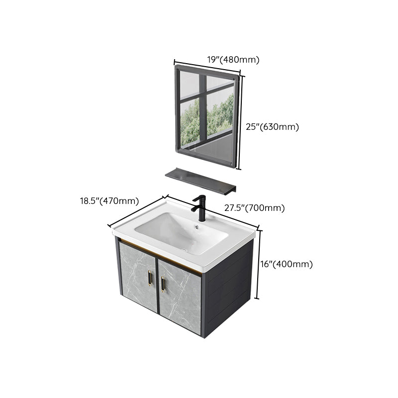 Modern Wall Mount Vanity Set Grey Closed Storage Sink Vanity for Bathroom Clearhalo 'Bathroom Remodel & Bathroom Fixtures' 'Bathroom Vanities' 'bathroom_vanities' 'Home Improvement' 'home_improvement' 'home_improvement_bathroom_vanities' 7493685