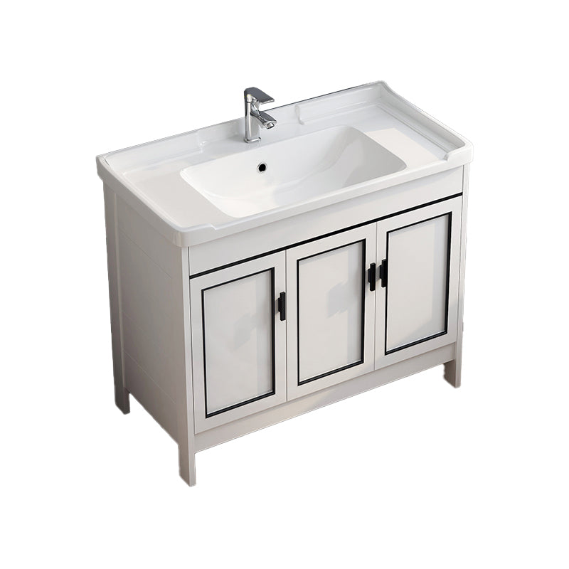 Metal Modern Bathroom Vanity Freestanding Faucet Included Sink Vanity Vanity & Faucet 35.8"L x 18.9"W x 32.7"H Clearhalo 'Bathroom Remodel & Bathroom Fixtures' 'Bathroom Vanities' 'bathroom_vanities' 'Home Improvement' 'home_improvement' 'home_improvement_bathroom_vanities' 7498160