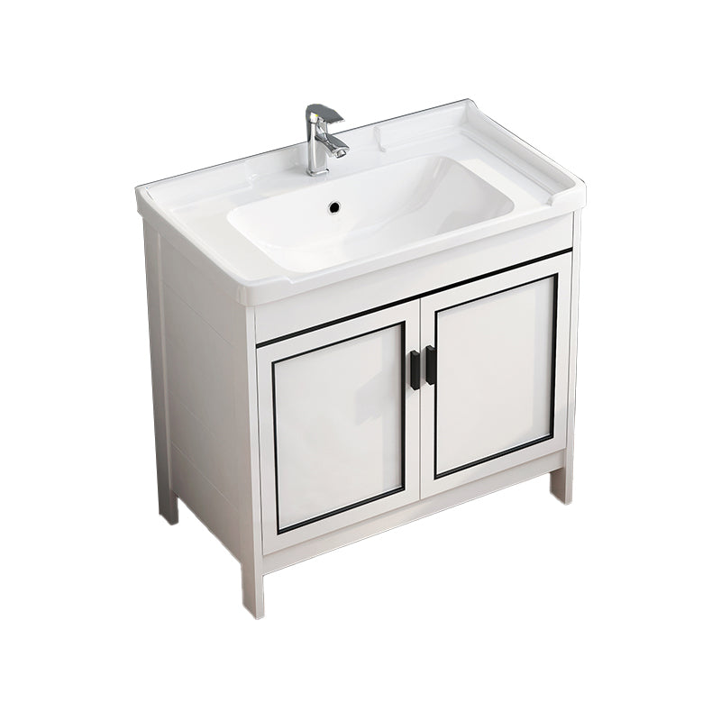 Metal Modern Bathroom Vanity Freestanding Faucet Included Sink Vanity Vanity & Faucet 31.9"L x 18.9"W x 32.7"H Clearhalo 'Bathroom Remodel & Bathroom Fixtures' 'Bathroom Vanities' 'bathroom_vanities' 'Home Improvement' 'home_improvement' 'home_improvement_bathroom_vanities' 7498168