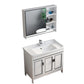 Metal Modern Bathroom Vanity Freestanding Faucet Included Sink Vanity Vanity & Faucet & Mirror Cabinet 35.8"L x 18.9"W x 32.7"H Clearhalo 'Bathroom Remodel & Bathroom Fixtures' 'Bathroom Vanities' 'bathroom_vanities' 'Home Improvement' 'home_improvement' 'home_improvement_bathroom_vanities' 7498170