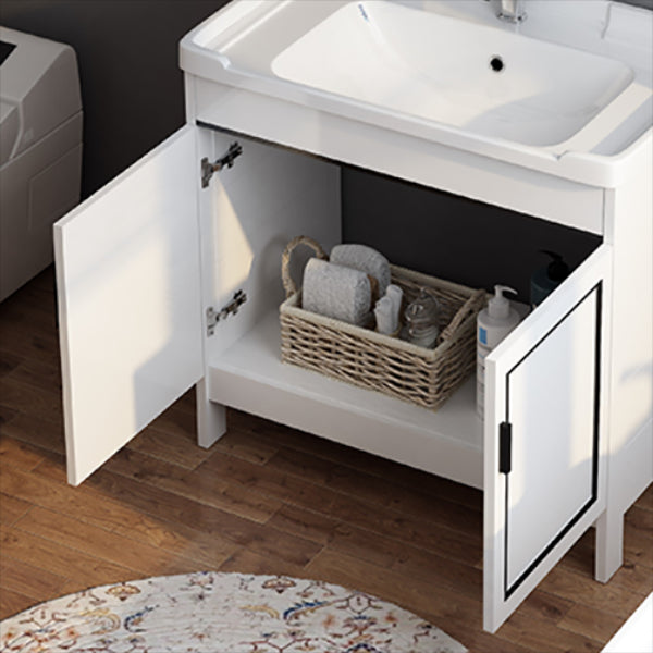 Metal Modern Bathroom Vanity Freestanding Faucet Included Sink Vanity Clearhalo 'Bathroom Remodel & Bathroom Fixtures' 'Bathroom Vanities' 'bathroom_vanities' 'Home Improvement' 'home_improvement' 'home_improvement_bathroom_vanities' 7498177