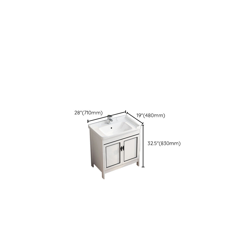 Metal Modern Bathroom Vanity Freestanding Faucet Included Sink Vanity Clearhalo 'Bathroom Remodel & Bathroom Fixtures' 'Bathroom Vanities' 'bathroom_vanities' 'Home Improvement' 'home_improvement' 'home_improvement_bathroom_vanities' 7498185