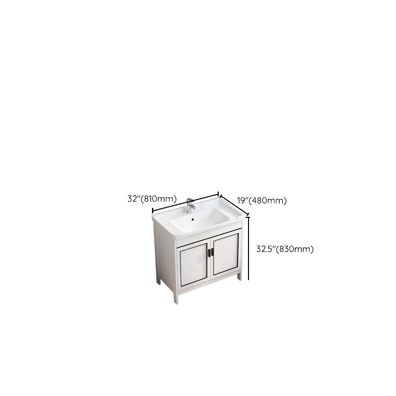 Metal Modern Bathroom Vanity Freestanding Faucet Included Sink Vanity Clearhalo 'Bathroom Remodel & Bathroom Fixtures' 'Bathroom Vanities' 'bathroom_vanities' 'Home Improvement' 'home_improvement' 'home_improvement_bathroom_vanities' 7498186