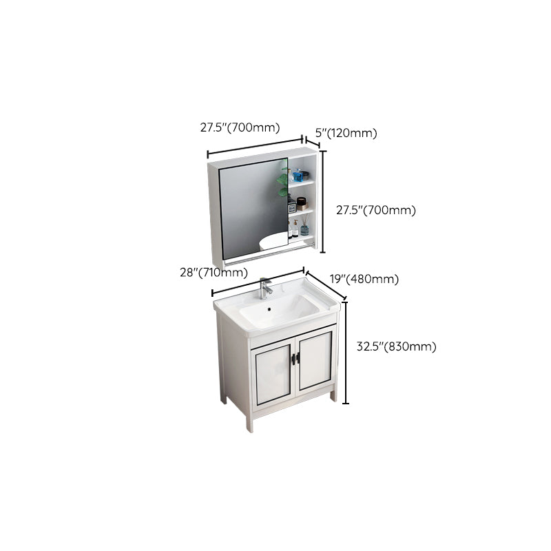 Metal Modern Bathroom Vanity Freestanding Faucet Included Sink Vanity Clearhalo 'Bathroom Remodel & Bathroom Fixtures' 'Bathroom Vanities' 'bathroom_vanities' 'Home Improvement' 'home_improvement' 'home_improvement_bathroom_vanities' 7498195
