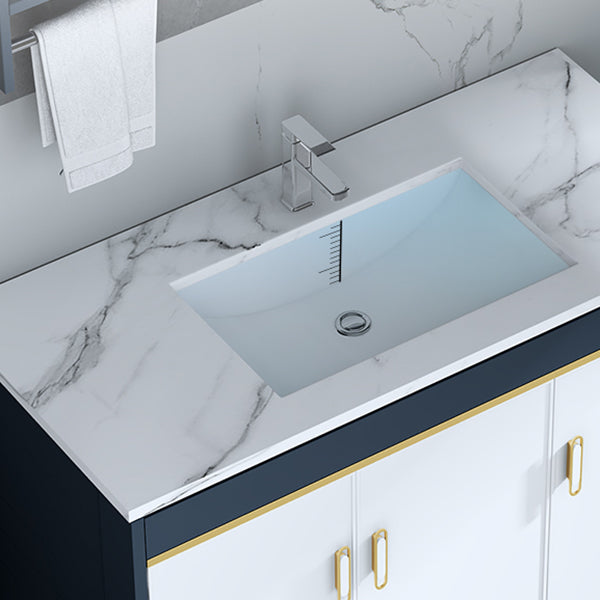 Floor Mount Modern Bathroom Vanity Blue Single-Sink Rectangular Vanity Set Clearhalo 'Bathroom Remodel & Bathroom Fixtures' 'Bathroom Vanities' 'bathroom_vanities' 'Home Improvement' 'home_improvement' 'home_improvement_bathroom_vanities' 7498293
