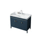 Modern Blue Bathroom Vanity Metal Frame Single-Sink Freestanding Vanity Set Vanity & Faucet Clearhalo 'Bathroom Remodel & Bathroom Fixtures' 'Bathroom Vanities' 'bathroom_vanities' 'Home Improvement' 'home_improvement' 'home_improvement_bathroom_vanities' 7498341