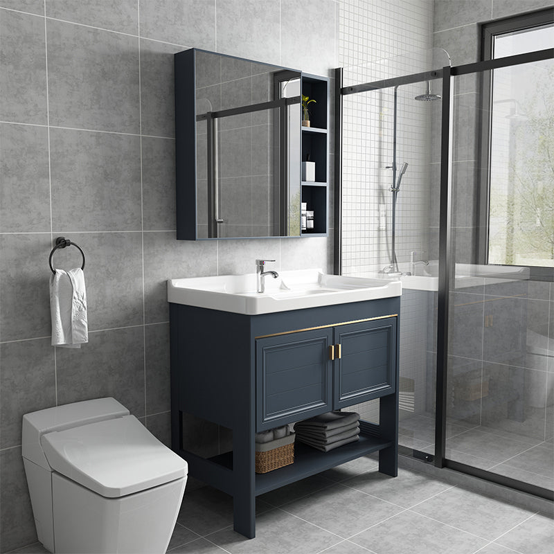 Glam Bathroom Sink Vanity Freestanding Single-Sink Bathroom Vanity Clearhalo 'Bathroom Remodel & Bathroom Fixtures' 'Bathroom Vanities' 'bathroom_vanities' 'Home Improvement' 'home_improvement' 'home_improvement_bathroom_vanities' 7498366
