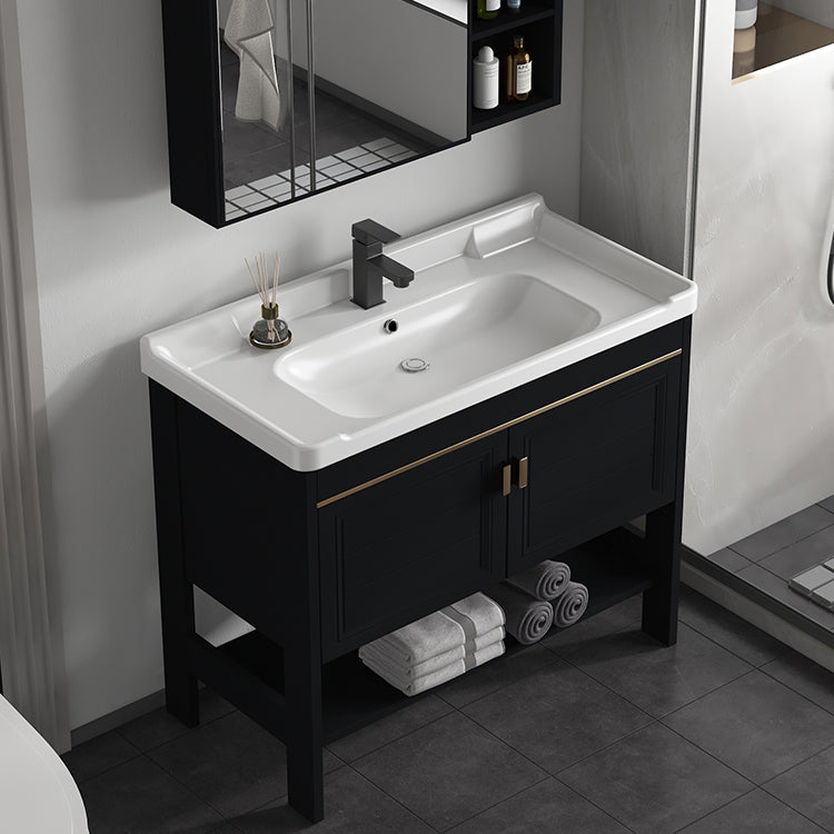 Glam Freestanding Bathroom Sink Vanity Single-Sink Bathroom Vanity Clearhalo 'Bathroom Remodel & Bathroom Fixtures' 'Bathroom Vanities' 'bathroom_vanities' 'Home Improvement' 'home_improvement' 'home_improvement_bathroom_vanities' 7498409