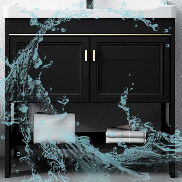 Glam Freestanding Bathroom Sink Vanity Single-Sink Bathroom Vanity Clearhalo 'Bathroom Remodel & Bathroom Fixtures' 'Bathroom Vanities' 'bathroom_vanities' 'Home Improvement' 'home_improvement' 'home_improvement_bathroom_vanities' 7498424