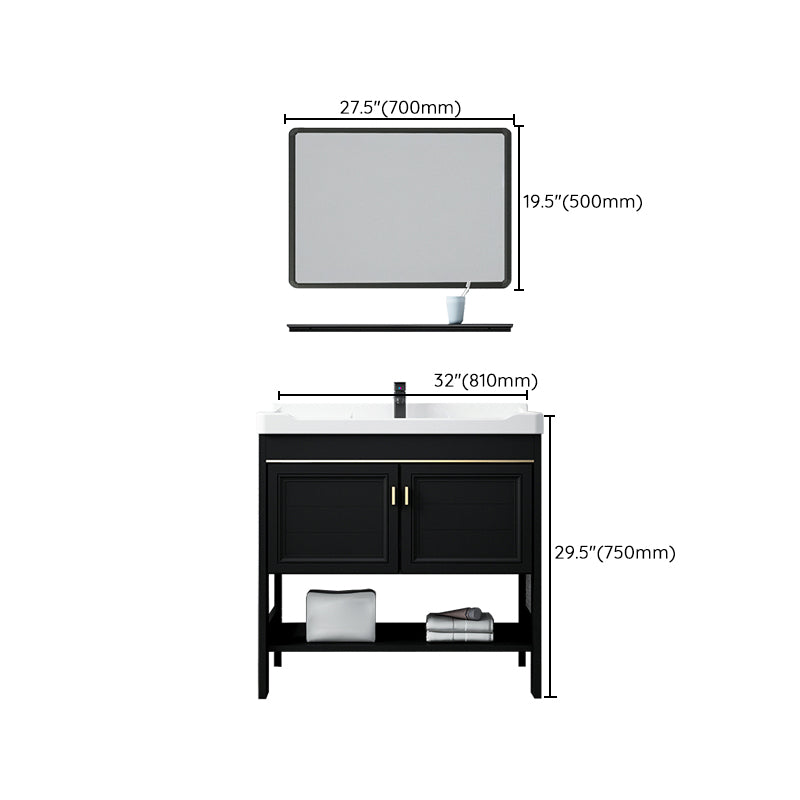 Glam Freestanding Bathroom Sink Vanity Single-Sink Bathroom Vanity Clearhalo 'Bathroom Remodel & Bathroom Fixtures' 'Bathroom Vanities' 'bathroom_vanities' 'Home Improvement' 'home_improvement' 'home_improvement_bathroom_vanities' 7498448