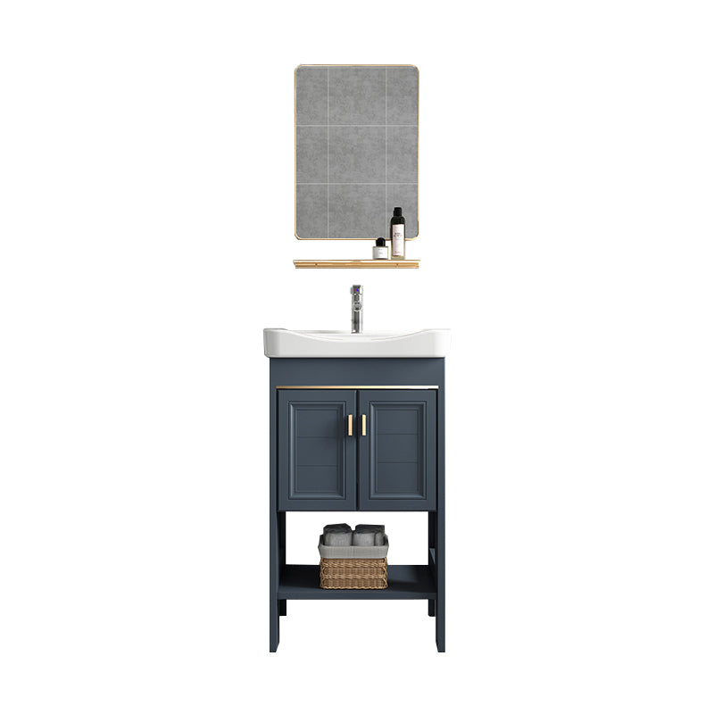 Glam Freestanding Bathroom Sink Vanity Single-Sink Bathroom Vanity Set Vanity & Faucet & Mirrors 20"L x 14"W x 30"H Clearhalo 'Bathroom Remodel & Bathroom Fixtures' 'Bathroom Vanities' 'bathroom_vanities' 'Home Improvement' 'home_improvement' 'home_improvement_bathroom_vanities' 7498457