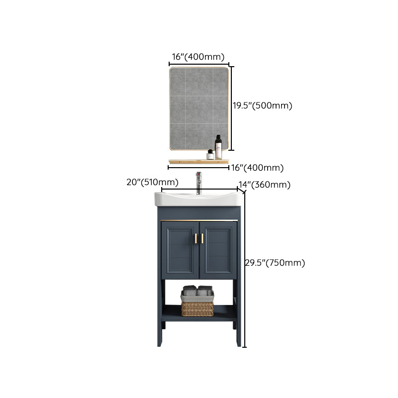 Glam Freestanding Bathroom Sink Vanity Single-Sink Bathroom Vanity Set Clearhalo 'Bathroom Remodel & Bathroom Fixtures' 'Bathroom Vanities' 'bathroom_vanities' 'Home Improvement' 'home_improvement' 'home_improvement_bathroom_vanities' 7498490