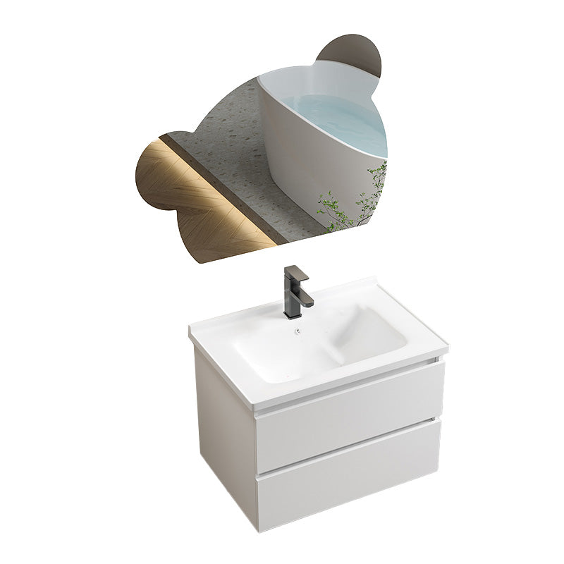 Modern Wood Sink Vanity Wood Wall Mount Faucet Included Bathroom Vanity Set Vanity & Faucet & Mirrors 24"L x 16"W x 20"H Clearhalo 'Bathroom Remodel & Bathroom Fixtures' 'Bathroom Vanities' 'bathroom_vanities' 'Home Improvement' 'home_improvement' 'home_improvement_bathroom_vanities' 7498501