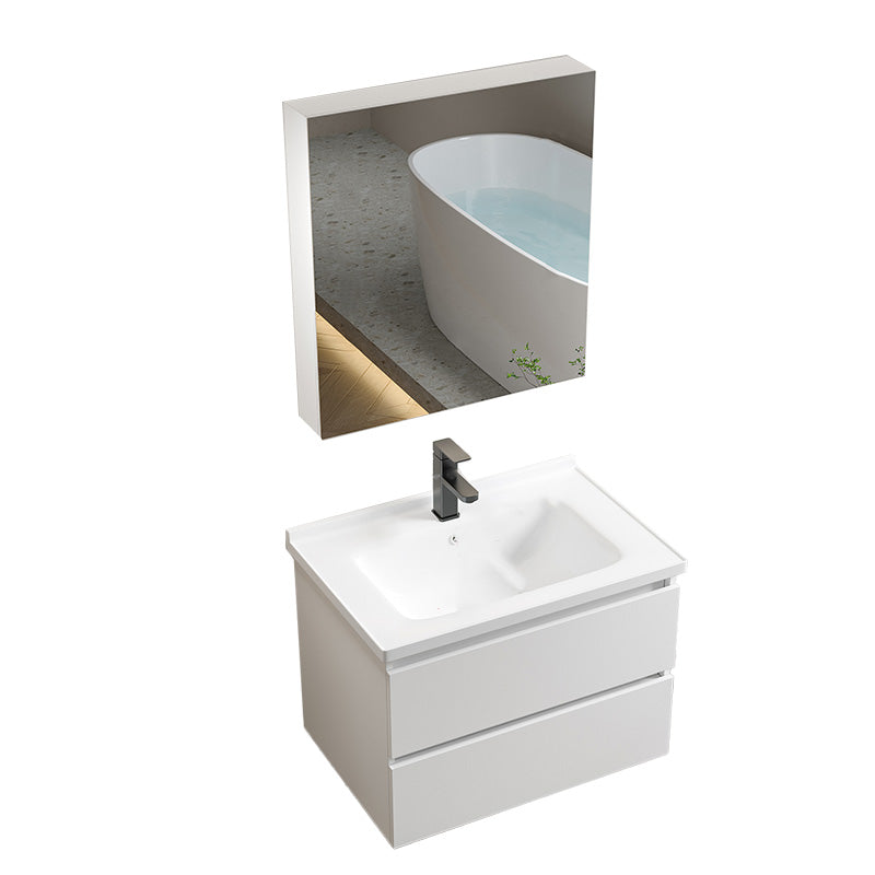 Modern Wood Sink Vanity Wood Wall Mount Faucet Included Bathroom Vanity Set Vanity & Faucet & Enclosed Mirror Cabinet 24"L x 16"W x 20"H Clearhalo 'Bathroom Remodel & Bathroom Fixtures' 'Bathroom Vanities' 'bathroom_vanities' 'Home Improvement' 'home_improvement' 'home_improvement_bathroom_vanities' 7498503
