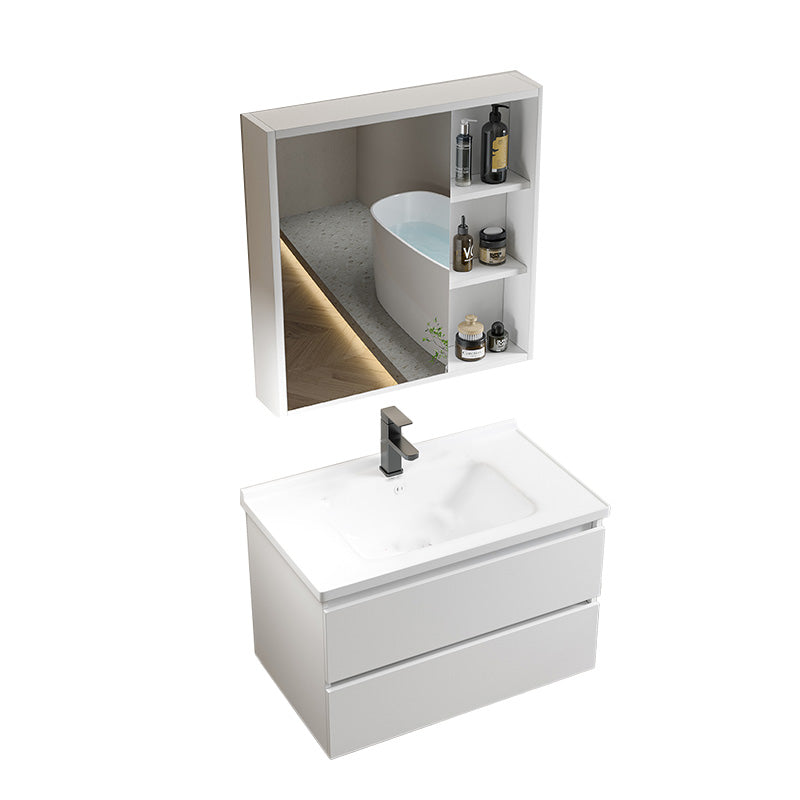 Modern Wood Sink Vanity Wood Wall Mount Faucet Included Bathroom Vanity Set Vanity & Faucet & Mirror Cabinet 28"L x 19"W x 20"H Clearhalo 'Bathroom Remodel & Bathroom Fixtures' 'Bathroom Vanities' 'bathroom_vanities' 'Home Improvement' 'home_improvement' 'home_improvement_bathroom_vanities' 7498508