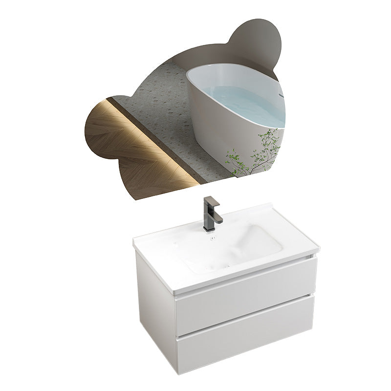 Modern Wood Sink Vanity Wood Wall Mount Faucet Included Bathroom Vanity Set Vanity & Faucet & Mirrors 28"L x 19"W x 20"H Clearhalo 'Bathroom Remodel & Bathroom Fixtures' 'Bathroom Vanities' 'bathroom_vanities' 'Home Improvement' 'home_improvement' 'home_improvement_bathroom_vanities' 7498515