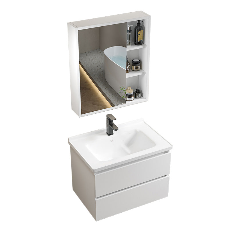 Modern Wood Sink Vanity Wood Wall Mount Faucet Included Bathroom Vanity Set Vanity & Faucet & Mirror Cabinet 24"L x 16"W x 20"H Clearhalo 'Bathroom Remodel & Bathroom Fixtures' 'Bathroom Vanities' 'bathroom_vanities' 'Home Improvement' 'home_improvement' 'home_improvement_bathroom_vanities' 7498522