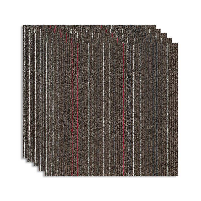 Stripe Printed Carpet Tiles Office Room Loose Lay Level Loop Square Carpet Floor Tile Red-Gray Clearhalo 'Carpet Tiles & Carpet Squares' 'carpet_tiles_carpet_squares' 'Flooring 'Home Improvement' 'home_improvement' 'home_improvement_carpet_tiles_carpet_squares' Walls and Ceiling' 7505493