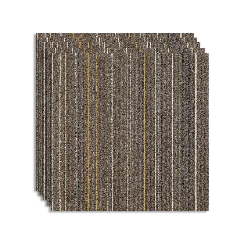 Stripe Printed Carpet Tiles Office Room Loose Lay Level Loop Square Carpet Floor Tile Orange-Gray Clearhalo 'Carpet Tiles & Carpet Squares' 'carpet_tiles_carpet_squares' 'Flooring 'Home Improvement' 'home_improvement' 'home_improvement_carpet_tiles_carpet_squares' Walls and Ceiling' 7505509