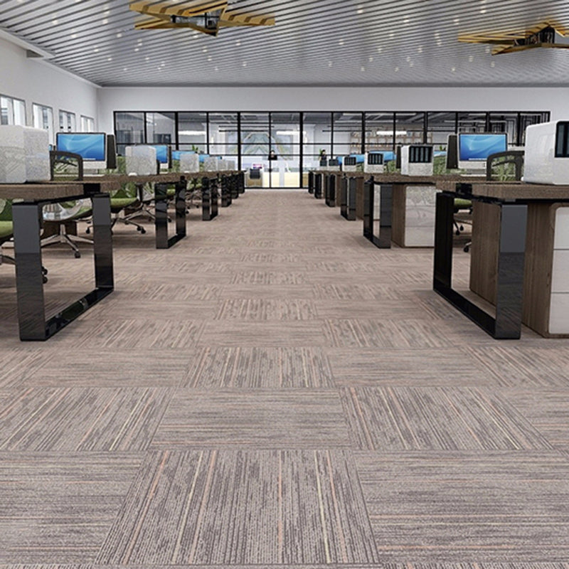 Stripe Print Carpet Floor Tile Level Loop Non-Skid Loose Lay Office Room Carpet Tile Clearhalo 'Carpet Tiles & Carpet Squares' 'carpet_tiles_carpet_squares' 'Flooring 'Home Improvement' 'home_improvement' 'home_improvement_carpet_tiles_carpet_squares' Walls and Ceiling' 7505538
