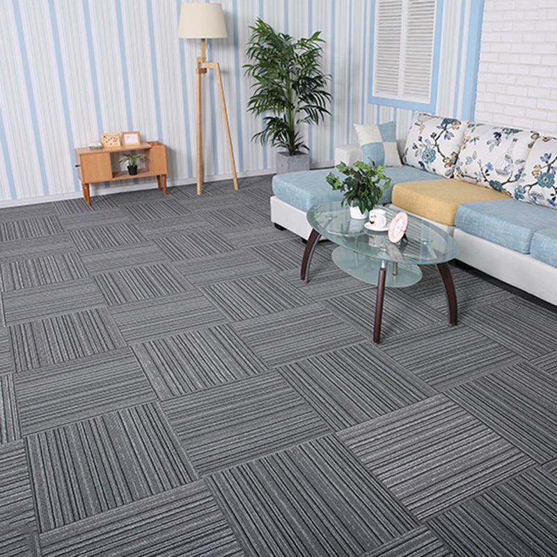 Stripe Print Carpet Floor Tile Level Loop Non-Skid Loose Lay Office Room Carpet Tile Clearhalo 'Carpet Tiles & Carpet Squares' 'carpet_tiles_carpet_squares' 'Flooring 'Home Improvement' 'home_improvement' 'home_improvement_carpet_tiles_carpet_squares' Walls and Ceiling' 7505547