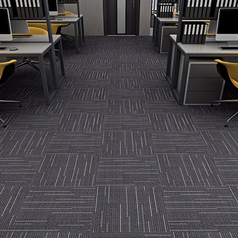 Stripe Print Carpet Floor Tile Level Loop Non-Skid Loose Lay Office Room Carpet Tile Clearhalo 'Carpet Tiles & Carpet Squares' 'carpet_tiles_carpet_squares' 'Flooring 'Home Improvement' 'home_improvement' 'home_improvement_carpet_tiles_carpet_squares' Walls and Ceiling' 7505549