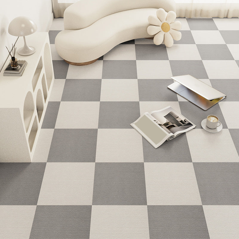 Modern Carpet Tile Loose Lay Checkered Carpet Floor Tile for Living Room Light Gray Clearhalo 'Carpet Tiles & Carpet Squares' 'carpet_tiles_carpet_squares' 'Flooring 'Home Improvement' 'home_improvement' 'home_improvement_carpet_tiles_carpet_squares' Walls and Ceiling' 7505708