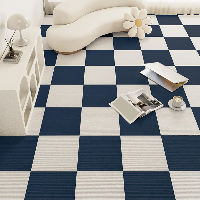 Modern Carpet Tile Loose Lay Checkered Carpet Floor Tile for Living Room Navy Clearhalo 'Carpet Tiles & Carpet Squares' 'carpet_tiles_carpet_squares' 'Flooring 'Home Improvement' 'home_improvement' 'home_improvement_carpet_tiles_carpet_squares' Walls and Ceiling' 7505711