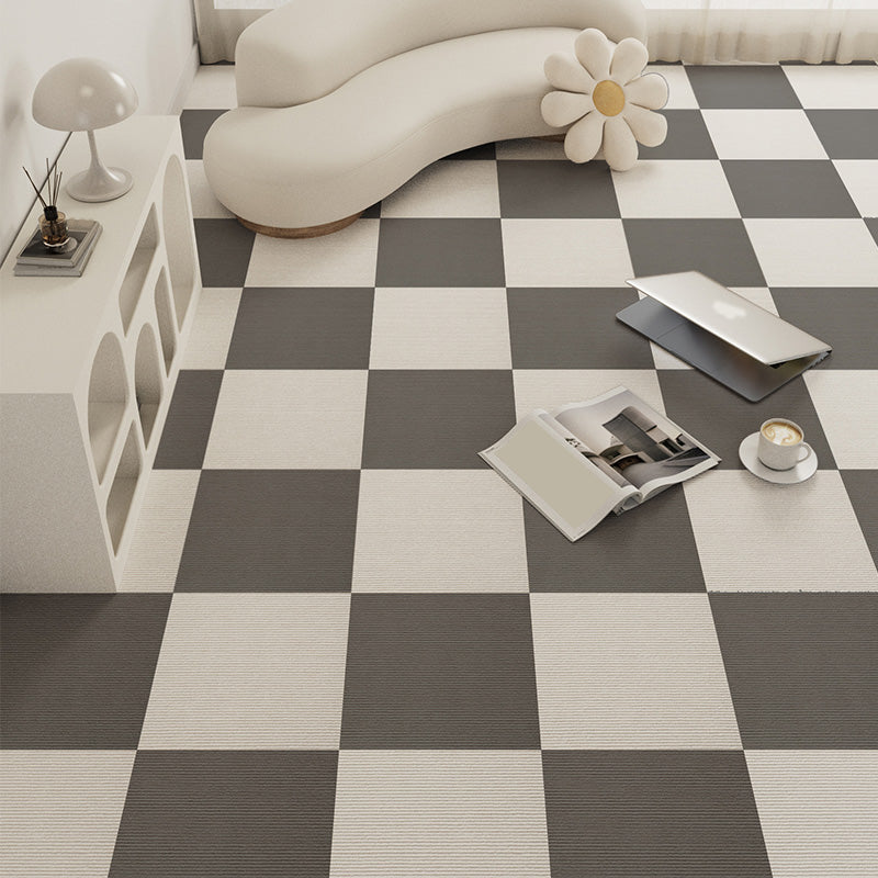 Modern Carpet Tile Loose Lay Checkered Carpet Floor Tile for Living Room Coffee Clearhalo 'Carpet Tiles & Carpet Squares' 'carpet_tiles_carpet_squares' 'Flooring 'Home Improvement' 'home_improvement' 'home_improvement_carpet_tiles_carpet_squares' Walls and Ceiling' 7505714