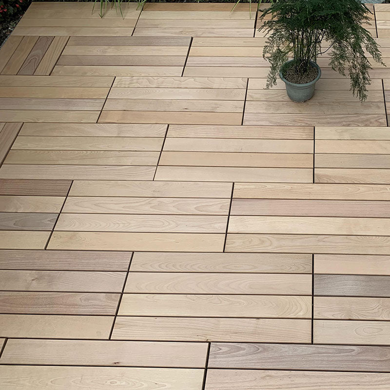 Waterproof Engineered Wood Flooring Tiles Modern Flooring Tiles for Living Room 24"L x 12"W x 1"H Beige Clearhalo 'Flooring 'Hardwood Flooring' 'hardwood_flooring' 'Home Improvement' 'home_improvement' 'home_improvement_hardwood_flooring' Walls and Ceiling' 7505854