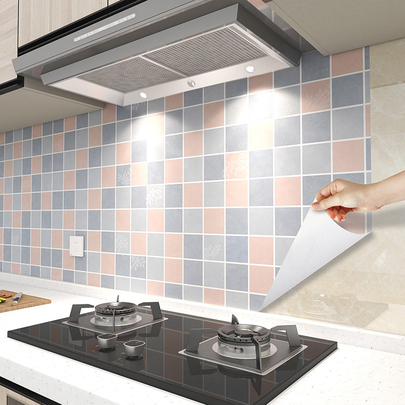 Modern Tile-Peel & Stick PVC Grid Pattern Self Adhesive Wallpaper Clearhalo 'Flooring 'Home Improvement' 'home_improvement' 'home_improvement_peel_stick_blacksplash' 'Peel & Stick Backsplash Tile' 'peel_stick_blacksplash' 'Walls & Ceilings' Walls and Ceiling' 7506138