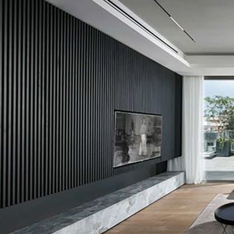 Contemporary Solid Color Wood Planks Waterproof Hardwood Indoor Wallboard Matte Black 50-Piece Set Clearhalo 'Flooring 'Home Improvement' 'home_improvement' 'home_improvement_wall_paneling' 'Wall Paneling' 'wall_paneling' 'Walls & Ceilings' Walls and Ceiling' 7506203