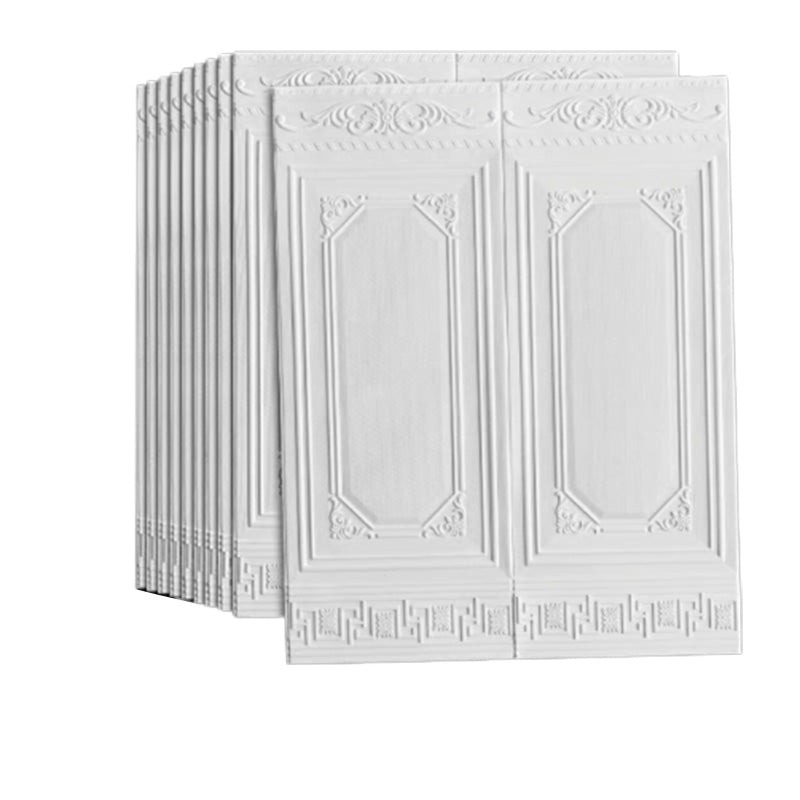 Classic Wall Access Panel Peel and Stick 3D Embossed Wall Ceiling for Living Room White 10-Piece Set Clearhalo 'Flooring 'Home Improvement' 'home_improvement' 'home_improvement_wall_paneling' 'Wall Paneling' 'wall_paneling' 'Walls & Ceilings' Walls and Ceiling' 7506440