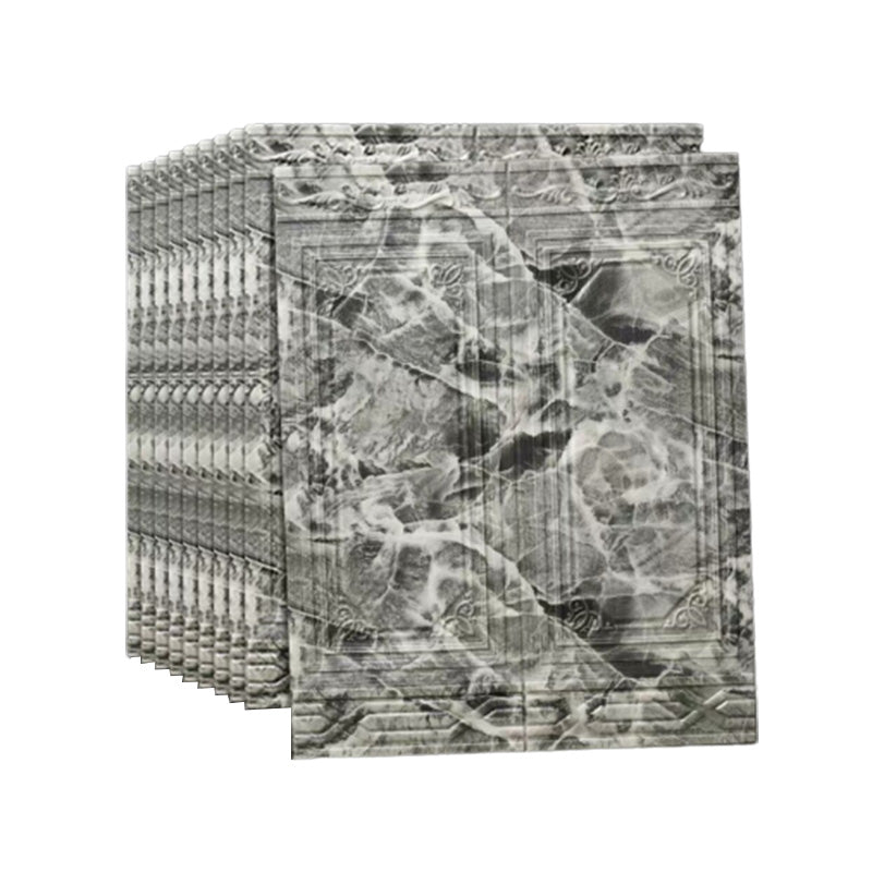 Classic Wall Access Panel Peel and Stick 3D Embossed Wall Ceiling for Living Room Grey 10-Piece Set Clearhalo 'Flooring 'Home Improvement' 'home_improvement' 'home_improvement_wall_paneling' 'Wall Paneling' 'wall_paneling' 'Walls & Ceilings' Walls and Ceiling' 7506451