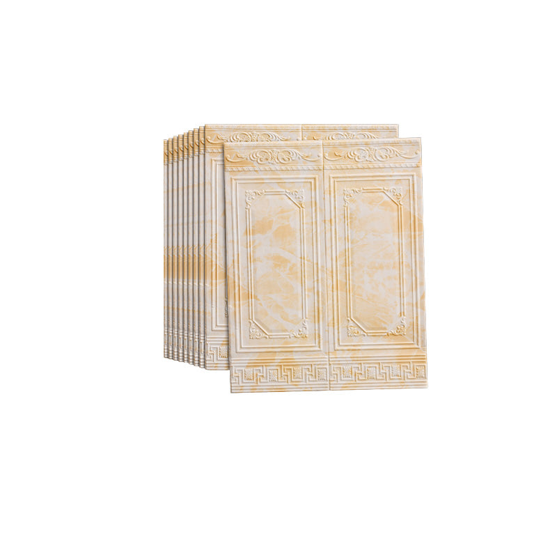 Contemporary Wall Paneling 3D Embossed Waterproof Wall Access Panel Beige 10-Piece Set Clearhalo 'Flooring 'Home Improvement' 'home_improvement' 'home_improvement_wall_paneling' 'Wall Paneling' 'wall_paneling' 'Walls & Ceilings' Walls and Ceiling' 7506494
