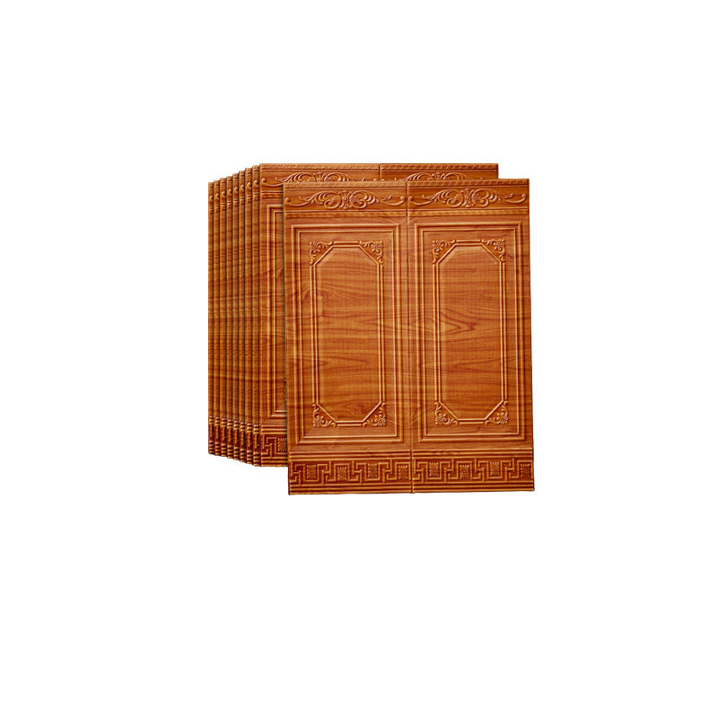 Contemporary Wall Paneling 3D Embossed Waterproof Wall Access Panel Khaki 10-Piece Set Clearhalo 'Flooring 'Home Improvement' 'home_improvement' 'home_improvement_wall_paneling' 'Wall Paneling' 'wall_paneling' 'Walls & Ceilings' Walls and Ceiling' 7506499
