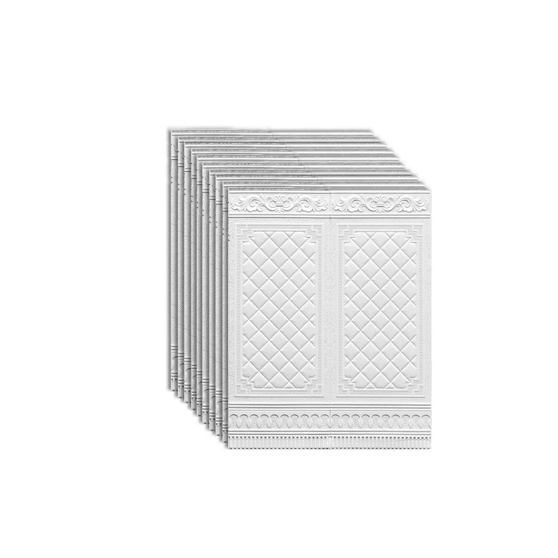 Contemporary Wall Paneling 3D Embossed Waterproof Wall Access Panel Gloss White 10-Piece Set Clearhalo 'Flooring 'Home Improvement' 'home_improvement' 'home_improvement_wall_paneling' 'Wall Paneling' 'wall_paneling' 'Walls & Ceilings' Walls and Ceiling' 7506501