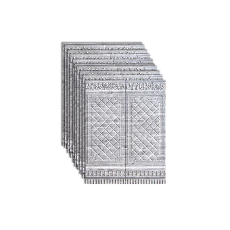 Contemporary Wall Paneling 3D Embossed Waterproof Wall Access Panel Light Gray 10-Piece Set Clearhalo 'Flooring 'Home Improvement' 'home_improvement' 'home_improvement_wall_paneling' 'Wall Paneling' 'wall_paneling' 'Walls & Ceilings' Walls and Ceiling' 7506505