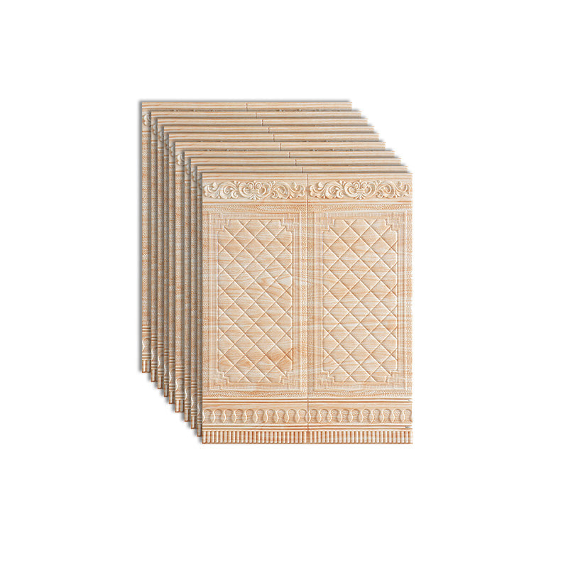 Contemporary Wall Paneling 3D Embossed Waterproof Wall Access Panel Light Beige 10-Piece Set Clearhalo 'Flooring 'Home Improvement' 'home_improvement' 'home_improvement_wall_paneling' 'Wall Paneling' 'wall_paneling' 'Walls & Ceilings' Walls and Ceiling' 7506506