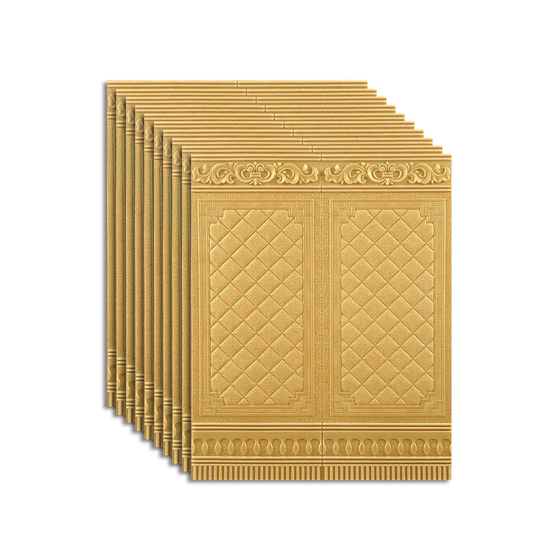 Wall Panel 3D Embossed Peel and Stick Waterproof Backsplash Panels for Living Room Light Yellow 10-Piece Set Clearhalo 'Flooring 'Home Improvement' 'home_improvement' 'home_improvement_wall_paneling' 'Wall Paneling' 'wall_paneling' 'Walls & Ceilings' Walls and Ceiling' 7506529