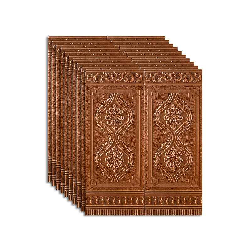 Wall Panel 3D Embossed Peel and Stick Waterproof Backsplash Panels for Living Room Camel 10-Piece Set Clearhalo 'Flooring 'Home Improvement' 'home_improvement' 'home_improvement_wall_paneling' 'Wall Paneling' 'wall_paneling' 'Walls & Ceilings' Walls and Ceiling' 7506531