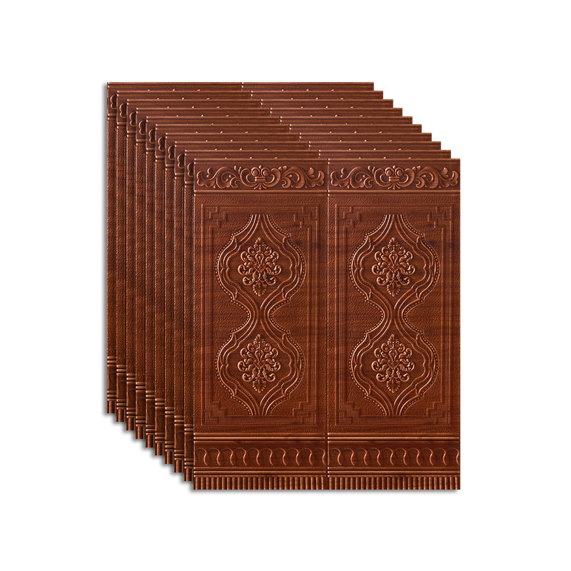 Wall Panel 3D Embossed Peel and Stick Waterproof Backsplash Panels for Living Room Coffee 10-Piece Set Clearhalo 'Flooring 'Home Improvement' 'home_improvement' 'home_improvement_wall_paneling' 'Wall Paneling' 'wall_paneling' 'Walls & Ceilings' Walls and Ceiling' 7506533