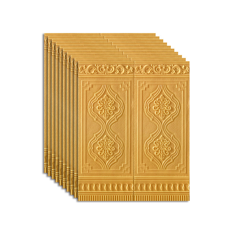 Wall Panel 3D Embossed Peel and Stick Waterproof Backsplash Panels for Living Room Ginger 10-Piece Set Clearhalo 'Flooring 'Home Improvement' 'home_improvement' 'home_improvement_wall_paneling' 'Wall Paneling' 'wall_paneling' 'Walls & Ceilings' Walls and Ceiling' 7506537